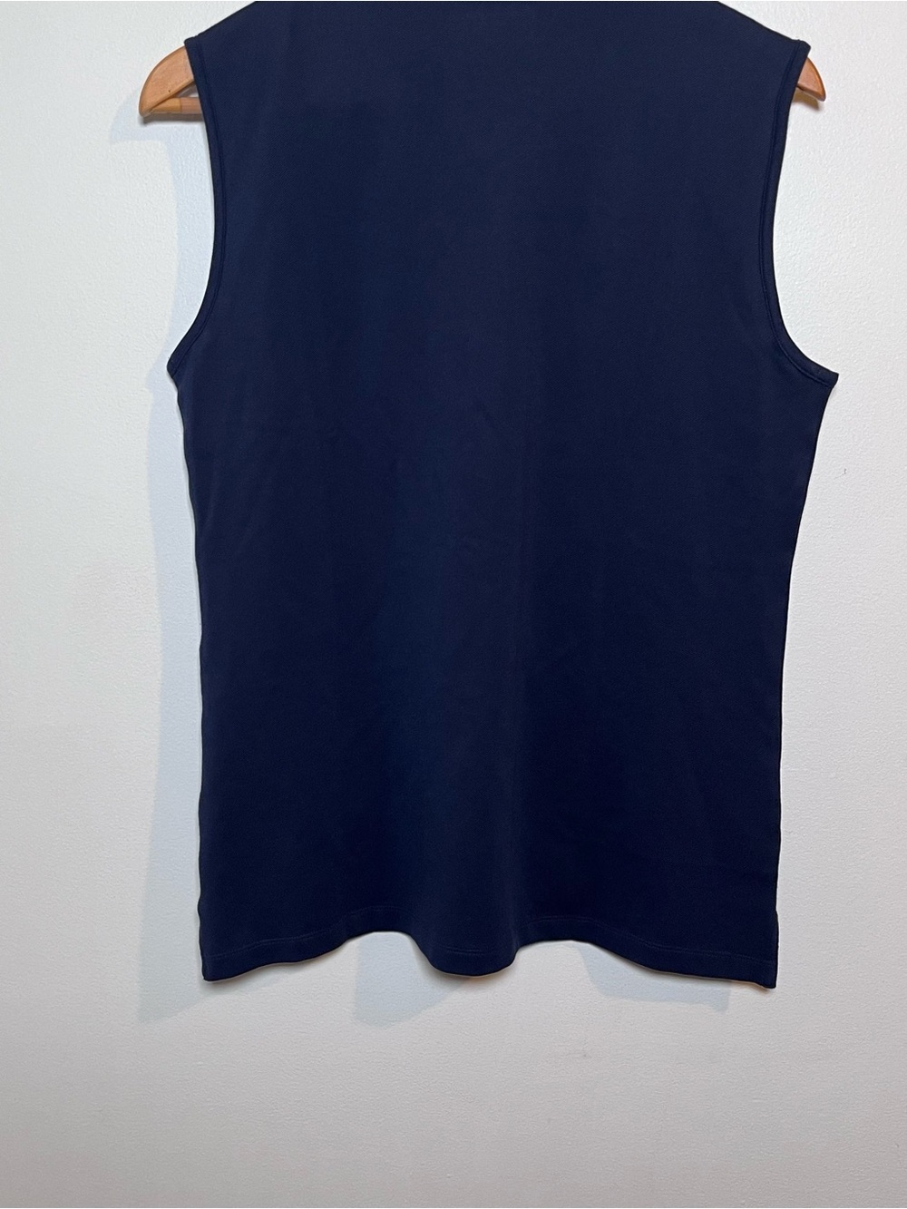 Tory Burch Sport Classic Tech Pique Sleeveless Polo Top Size XL Blue Golf Active - Picture 7 of 8